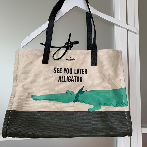 Kate Spade Swamped "See You Later Alligator" Sam Tote Bag NWOT - Picture 1 of 6